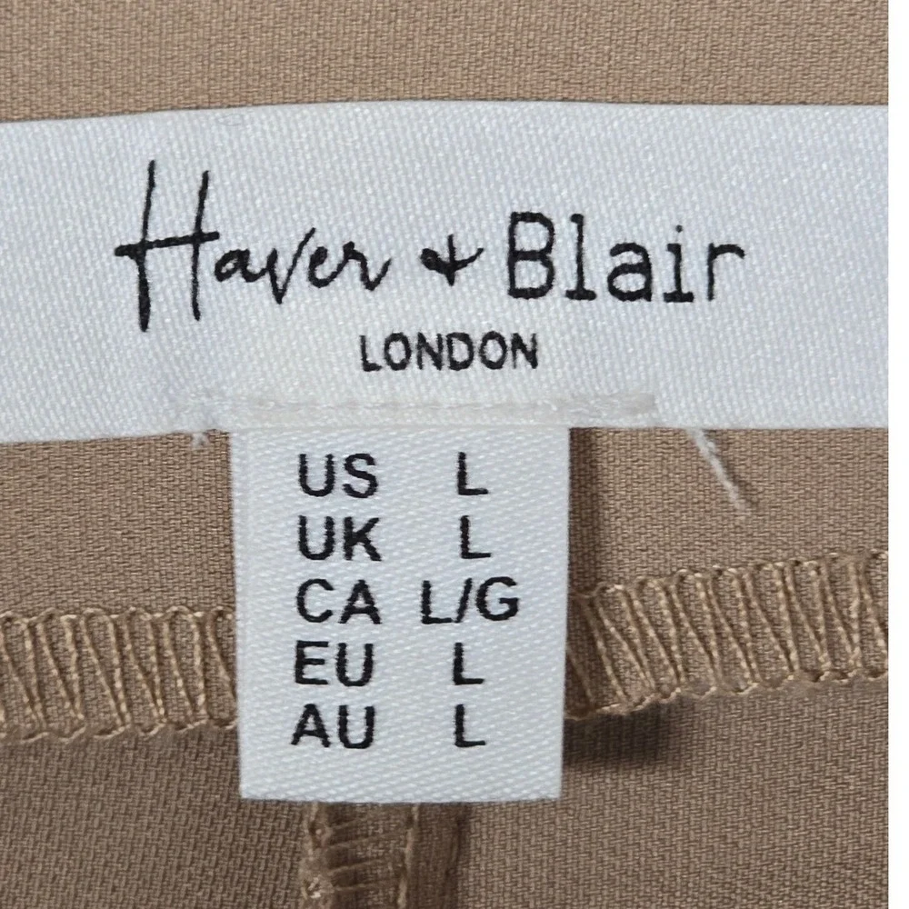 Haver + Blair London Tan Tailored Side‎ Zip Trousers Dress Pants Womens Large